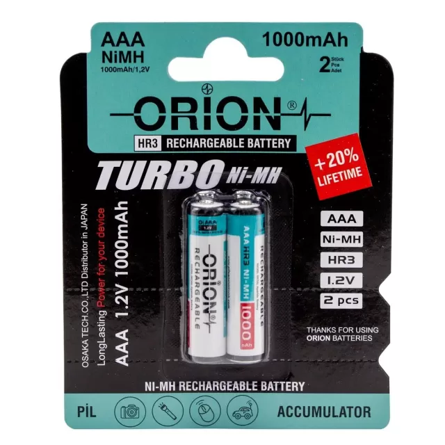 Orion NiMH AAA 1000mAh Pil