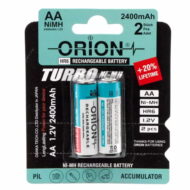 Orion NiMH 14500 ( AA ) 2400mAh Pil