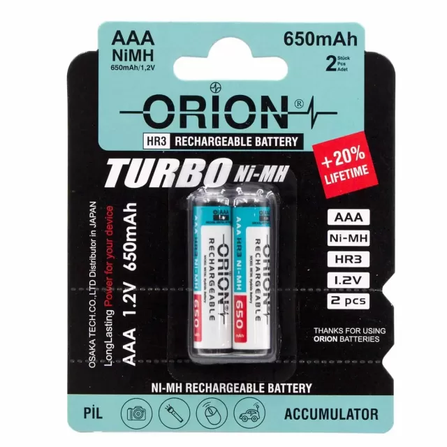 Orion NiMH AAA 650mAh Pil