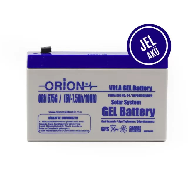 Orion 6V 7.5Ah Jel Akü