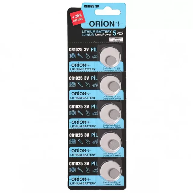 Orion Lityum CR1025 30mAh Düğme Pil