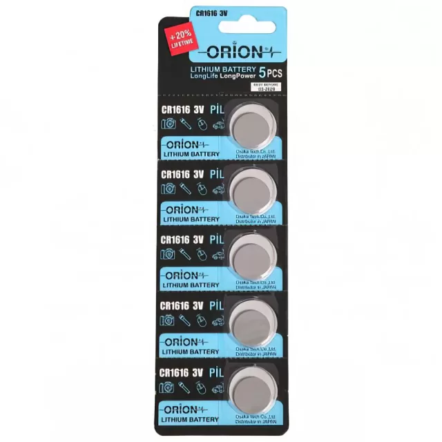 Orion Lityum CR1616 50mAh Düğme Pil